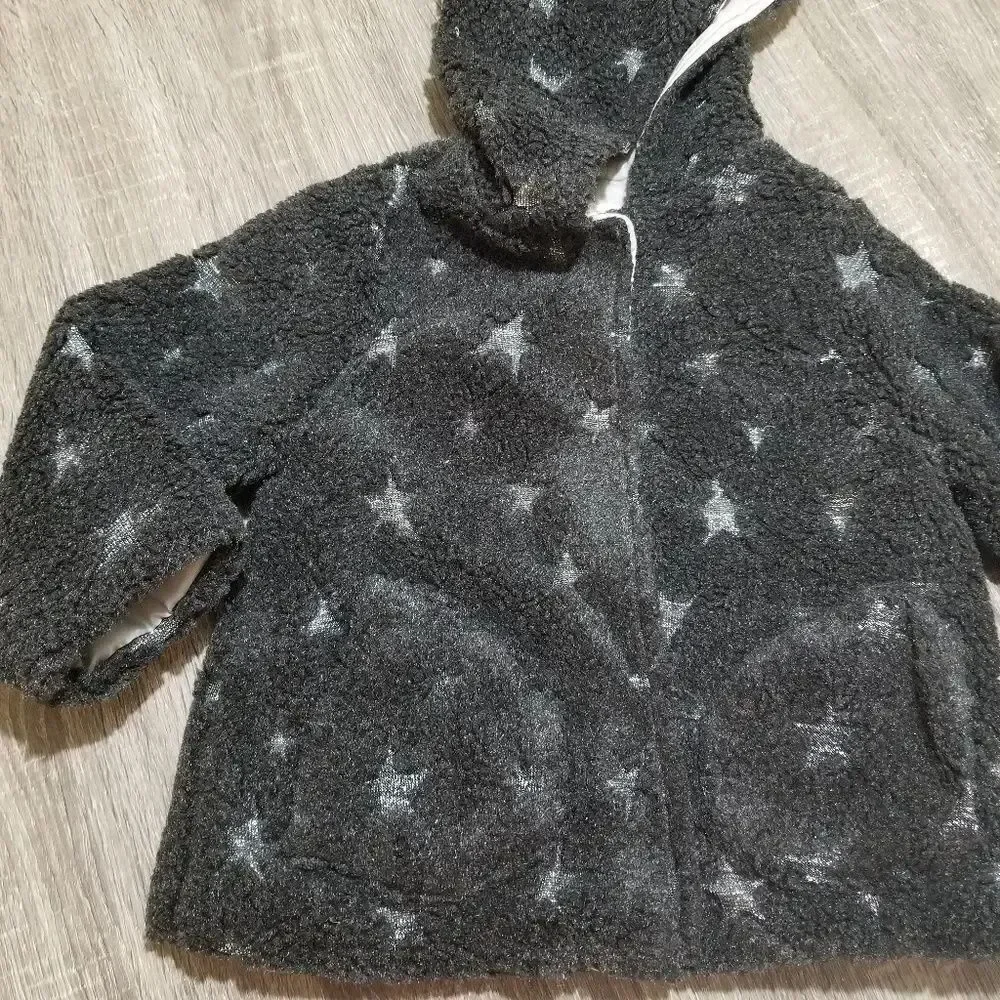 Zara | black & silver cozy Jacket 2/3Y